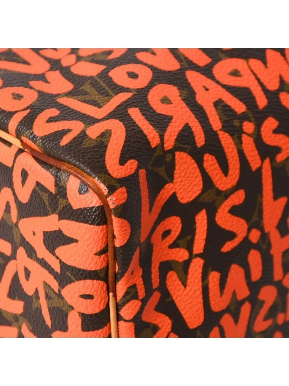 Louis Vuitton Monogram Speedy 30 Orange Handbag Graffiti Canvas